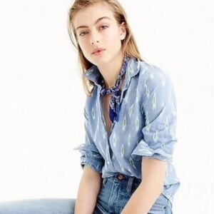 J Crew Perfect Button Down Ikat Pattern